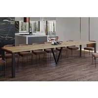 Endo-Moebel Esstisch Titan XXL 130-405 cm, Metallgestell, ausziehbar, 400cm Esstisch XXL 14 Personen riesiger Tisch 4m