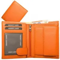 Geldbörse Geldbörse Nappa-Leder Kombibörse Orange (1-tlg)