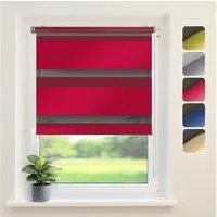 Doppelrollo "Metallic" Rollo Klemmfix-Halterung, DomDeco, Klemm- oder Schraubmontage, Klemmbar, Kettenzug, ohne Bohren, Sicht- und Blendschutz