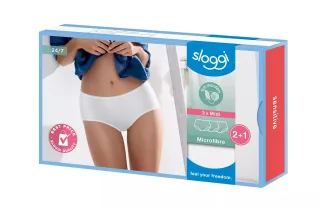 sloggi - sloggi 24/7 Microfibre Midi C3P weiss - Gr. - 42