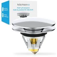 Bächlein Waschbeckenstöpsel Pop-Up Waschbeckenstopfen, (Chrom), Stöpsel mit integriertem Haarsieb für Abläufe Ø 40 mm