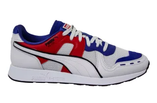 PUMA RS-100 Sound weiße Leder Schnüren-Reisetrainer 368025 01