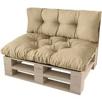 sunnypillow Palettenkissen Malmo - Set Sitzkissen 120x80x12 + Rückenkissen 120x40x15, palettenmöbel palettencouch polsterauflage