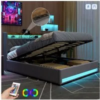 STILVORA Polsterbett 180×200 mit matratze und bettkasten,Stauraumbett Boxspringbett mit USB