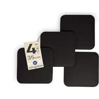 sunnypillow Stuhlkissen 4er Set Stuhlkissen aus Filz quadratisch 35x35 cm Filzkissen, Schwarz
