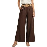 dy_mode Palazzohose Damen High Waist Palazzohose Weitbein Hose Schlupfhose Sommer Strand in Unifarbe, High Waist, mit elastischem Bund