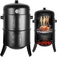 TLGREEN Smoker Räucherofen, 3 in 1 Smoker Grill, Holzkohlegrill, Räuchertonne Räuchergrill Watersmoker, Ø44,5x80 cm