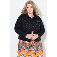 MIAMODA Jeansjacke Jeansjacke BlackBlack Denim Zierperlen