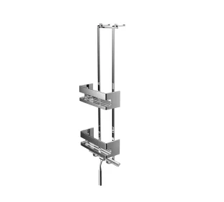 emco system 2 Türetagere mit 2 verschiebbaren Wandkörben und mit 2 Haken, Duschwischer,,354500127 354500127