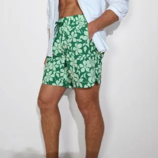 Wendbare Badeshorts für Herren, 18 cm, Herren, size: regular, Grün, by Lands' End
