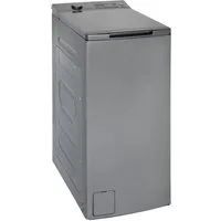 exquisit Waschmaschine LTO1207-030A silber-dunkel, 7,5 kg, 1200 U/min, Rückenschonend: bequem von oben zu beladen mit softer Türöffnung