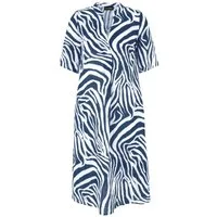 Doris Streich Sommerkleid aus Leinen mit Grafik-Print