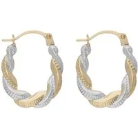 Firetti Paar Creolen Schmuck Geschenk Gold 375 Ohrschmuck Ohrringe bicolor