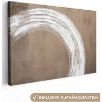 OneMillionCanvasses® Leinwandbild Farbe - Braun - Japandi, Fotodruck (1 St), Leinwand Bilder Klein, Wand Dekoration Aesthetic 30x20 cm