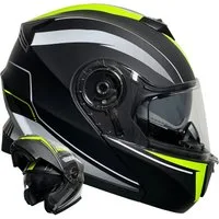 RALLOX Helmets Motorradhelm Klapphelm 160 Motorradhelm Helm Rollerhelm matt schwarz neon grün