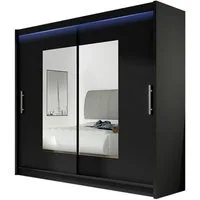 MIRJAN24 Kleiderschrank London VII (mit Schiebetüren, Spiegel) Modernes Schiebetürenschrank, Schlafzimmerschrank