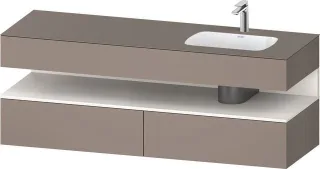 Duravit Qatego Einbauwaschtisch mit Konsolenwaschtischunterbau Basalt Matt 1600x550x600 mm - QA47960 QA4796084430010