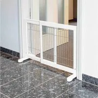 TRIXIE Absperrgitter Hunde-Absperrgitter - weiß - 65–108 × 61 cm