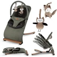 COIL Babywippe Baby Bouncer, Babyschaukel, Schaukelstuhl, 4-Stufen-Verstellung, Anti-Rutsch-Elemente, ergonomische Polsterung