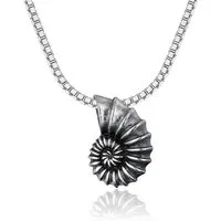 NAHLE Kette mit Anhänger Muschel Silber Halskette Muschelhalskette (2-tlg., inkl. Schmuckbox), 925 Silber Anhänger - rhodiniert
