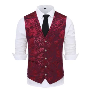 Slim Fit Weste in Rot mit Aufdruck