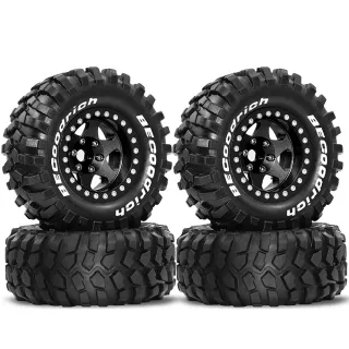 4PCS Redspider 1.9" Wheel Hub 95mm Tires for 1/10 1/12 LC80 MJX H12Y H12Y+ RC Climbing Car Vehicle Models Spare Parts