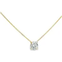 Adam & Eve Kette mit Anhänger LAB-GROWN Diamanten 585/- Gold • 0,50ct oder 1,00ct, Elegante Halskette Damen Gold mit Brillant - Gold Halsketten Luxus