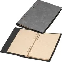 Macma Notizbuch Ringbuch / DIN A5 / Notizbuch mit 200 linierten Seiten / Farbe: grau