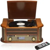 Denver MRD-51 Plattenspieler (Riemenantrieb, DAB+/FM Radio, Vinyl, Kassette, CD, USB-Aufnahmefunktion)