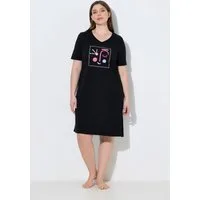 Ulla Popken Bigshirt Bigshirt Gesicht V-Ausschnitt Halbarm