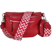 MIRROSI Bauchtasche Damen Taschen, Umhängetasche, Brusttasche, 27x19x9cm Veganes Leder (Schultertasche für jeden Anlass, inkl.1x Münzbeutel), Crossbody Bag, Bohemian gemusterten& verstellbaren Schulterriemen