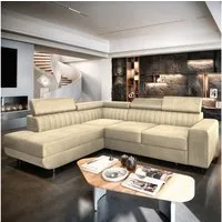 Masseno Ecksofa NOLA mit Schlaffunktion L-Form, Sofa mit Bettkasten