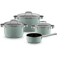 WMF Topf-Set Fusiontec Mineral Pro, Topf-Set, 4-teilig, Eucalyptus Haze, Fusiontec (kratzfestes Material, 4-tlg., für alle Herdarten geeignet), Made in Germany
