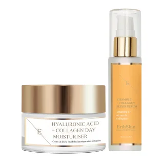 Vitamin C + Kollagen Elixier Serum 60ml + Hyaluronsäure & Kollagen Tagescreme 50ml