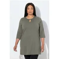 Ulla Popken Longshirt Longshirt A-Linie Rundhalsausschnitt 3/4-Arm