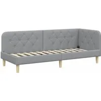 vidaXL Bett Eckbettgestell Hellgrau 80 x 200 cm Stoff (1-tlg)