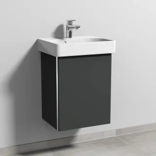 Sanipa 3way Waschtischunterbau zu Geberit Smyle Square Waschtisch mit 1 Tür, Graphit-Matt BP6691B
