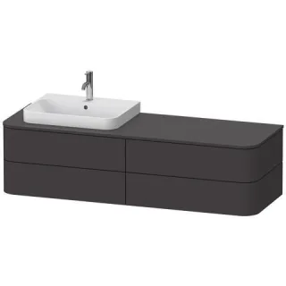 Duravit Happy D.2 Plus Konsolenwaschtischunterbau wandhängend Graphit Supermatt 1600x550x408 mm - HP HP4973L8080