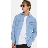 ONLY & SONS Jeanshemd Bane (1-tlg) Jeanshemd - Baumwolle - Blickdicht - Klassischer Denim Look
