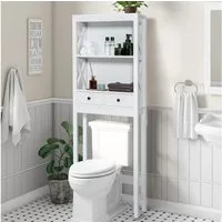 COSTWAY Badregal, 3-stöckiges Toilettenregal mit Regalen & 2 Schubladen