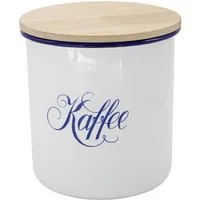Krüger Kaffeedose Husum, Emaille, Holz, (1-tlg), mit Holzdeckel