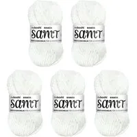 myboshi Samt Wolle, Chenille Garn Häkelwolle, 100 m (5-St., Samt Wolle Original Chenille Garn), Uni