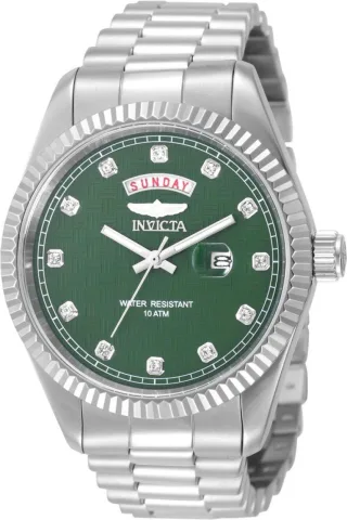 Invicta Specialty 51044 Herrenuhr - Quarzwerk - Edelstahl mit grünem Zifferblatt - 43 mm