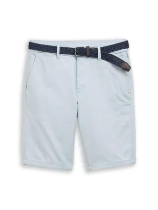 Tom Tailor - TTSLIM Chino Shorts mit Gürtel blue white zigzag structure - Gr. - 40