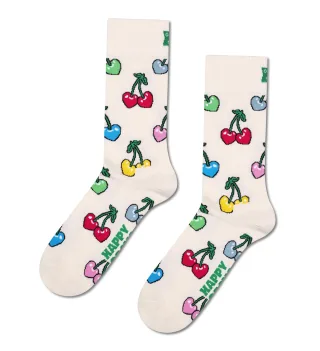 happy socks - Cherry Heart Sock Weiß - Gr. - 38
