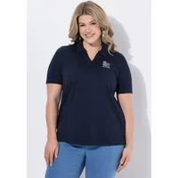 Ulla Popken Poloshirt Poloshirt Stickerei Polokragen Halbarm
