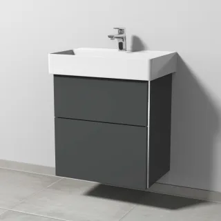 Sanipa 3way Waschtischunterbau zu Duravit Dura Square Waschtisch mit 2 Auszügen, Anthrazit-Matt BR42322