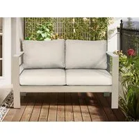 MeXo Loungesofa Gartensofa für Balkon 2 Sitzer Aluminium outdoor wetterfest, 128×65×66cm luxus Balkonecke, lounge sofa draußen Alu