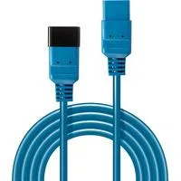 Netzverlängerungskabel C20 > C19, 2 Meter blau, für Kaltgerätekabel