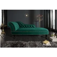 riess-ambiente Recamiere CHESTERFIELD 170cm smaragdgrün, 1 Teile, Wohnzimmer · Samt · Schlafzimmer · Barock Design